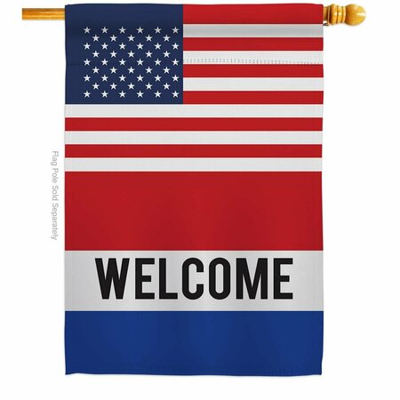 GUARDERIA US Welcome Novelty Merchant 28 x 40 in. Double-Sided Vertical House Flags for  Banner Garden GU4061182